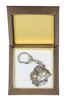 Dogue de Bordeaux, French Mastiff - Silver-plated key ring with a dog in a gift box, handbag decoration, backpack pendant by Art-Dog brand