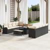VidaXL 11-piece Garden Sofa Set Black Poly Rattan, Modern Modular Sofa for Garden and Terrace 3362375