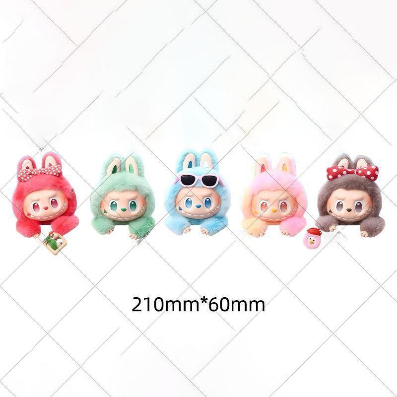 Cute Car Window, Canvas Cartoon Plush Toy, Surrounding Car Window Glass, Luggage Compartment, Computer Decoration Sticker