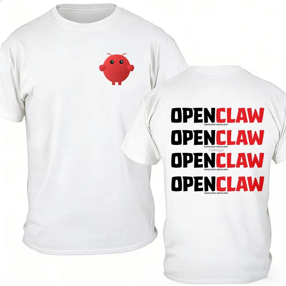 2026 OPENCLAW Red Lobster Logo Oversized TShirt Men Vintage Streetwear Hip Hop Graphic Tee Casual Cotton Short Sleeve Tops