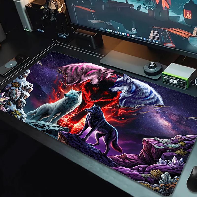 Wolf Art Color Mouse Pad Large Gaming Table Cushion Non-slip Laptop Tablet Big Mousepad XXL Mat Mini PC Playmat With Lock edge