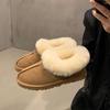 Женские снегоступы 2025 зима новые студенческие флисовые утолщенные на одну педаль короткие утолщенные теплые шерстяные хлопковые ботинки женские
