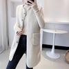 Fall Winter Women Vest Coat Round Neck Loose Mid Length Sleeveless Single-breasted Pockets Cardigan Warm Thick