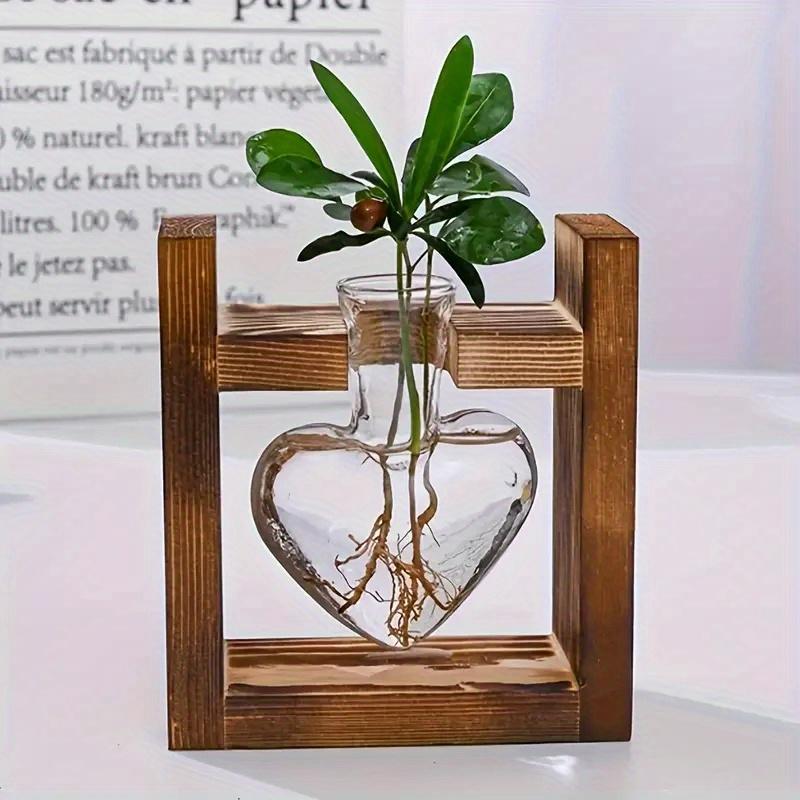 Креативная мини-стеклянная гидропонная ваза Спиральная сосновая рама Домашний декор Настольный контейнер для цветочных вставок Украшение для гостиной