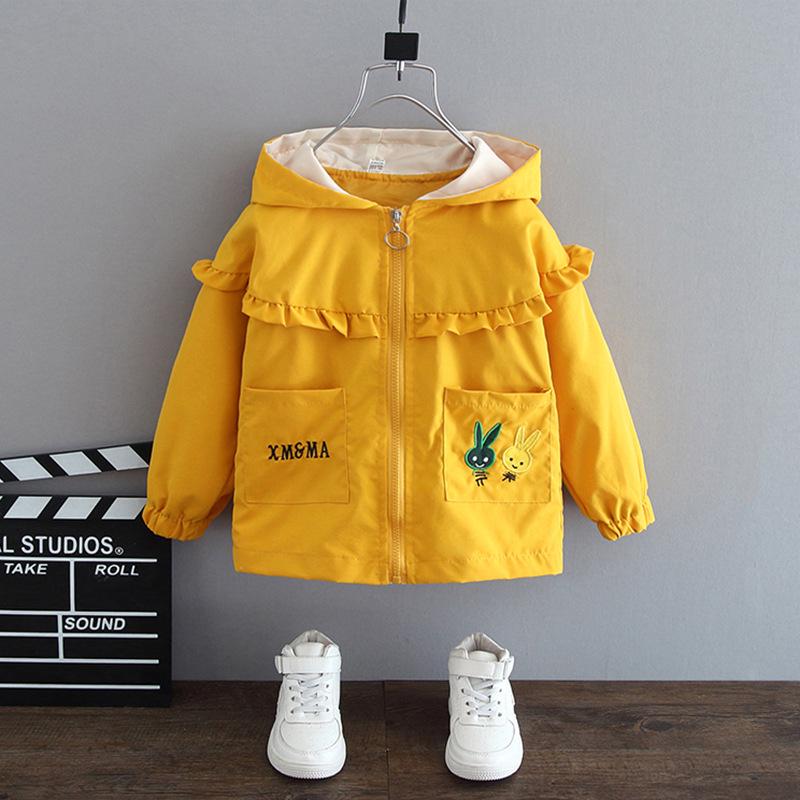 Весенне-осенняя куртка для девочек в корейском стиле, модная верхняя одежда для детей 1-3 лет, детский тренч для девочки