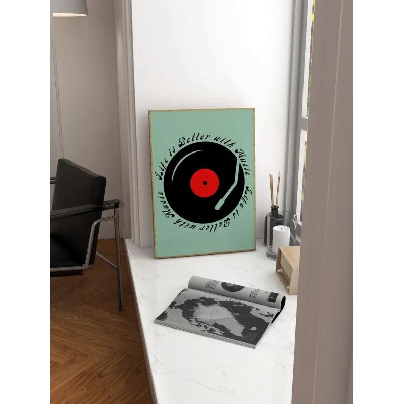 1pc Vintage Jazz Music Art Poster, Mid-Century Modern Canvas Painting Wall Decor, Music Lover Gift, Living Room Bedroom Decor
