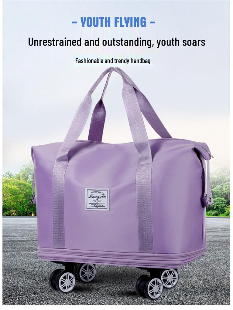 Унисекс Расширяемая Дорожная Сумка Дафл Большой Вместимости на Колесах, Складная Ручная Кладь для Деловых Поездок и Шопинга.