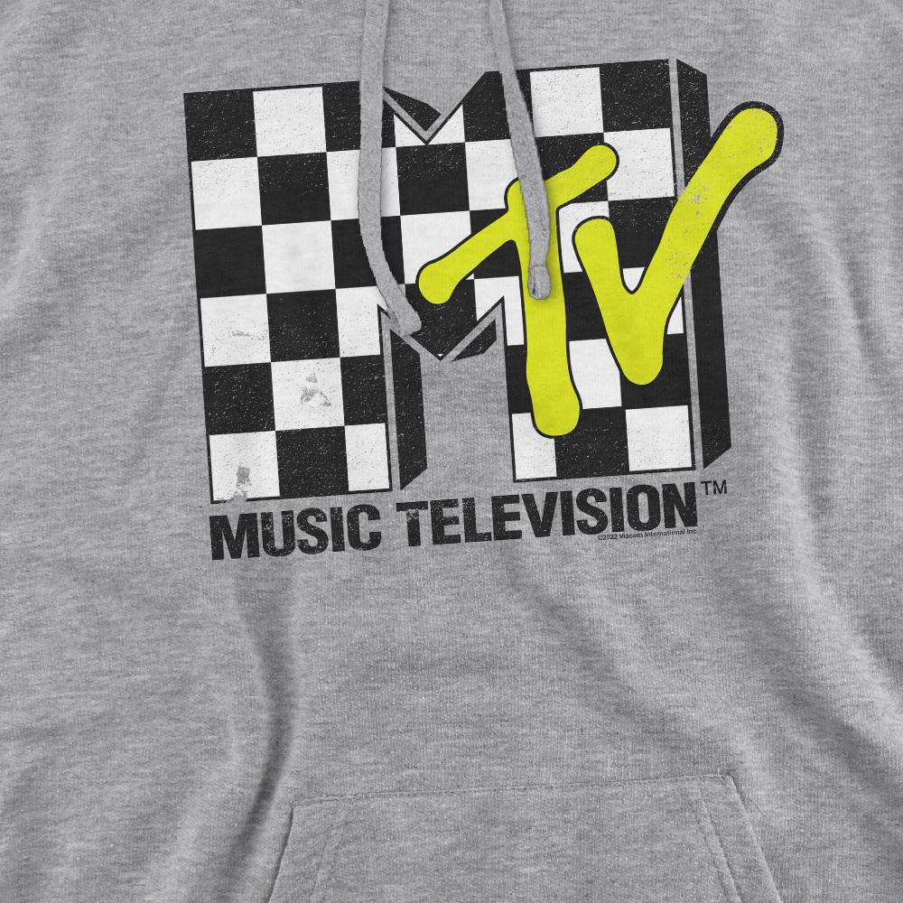 MTV Mens Checkerboard Logo Hoodie
