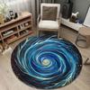 Statement Round Wave Multicolor Carpet, Non-Slip Floor Mat for Dining Room
