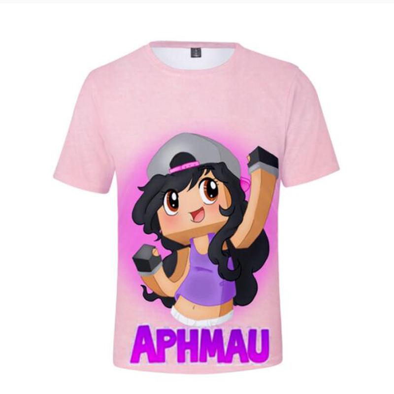 Футболки Аниме Aphmau Merch 3D Print Streetwear Мальчики Девочки Милые Повседневные Модные Большие Футболки Harajuku Kids Футболки Топы Одежда