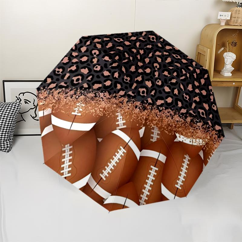 American football Theme Automatic Umbrella, Lightweight & Portable, 8 Rib, Perfect for Outdoor Travel, Birthdays, Christmas, Gifts.