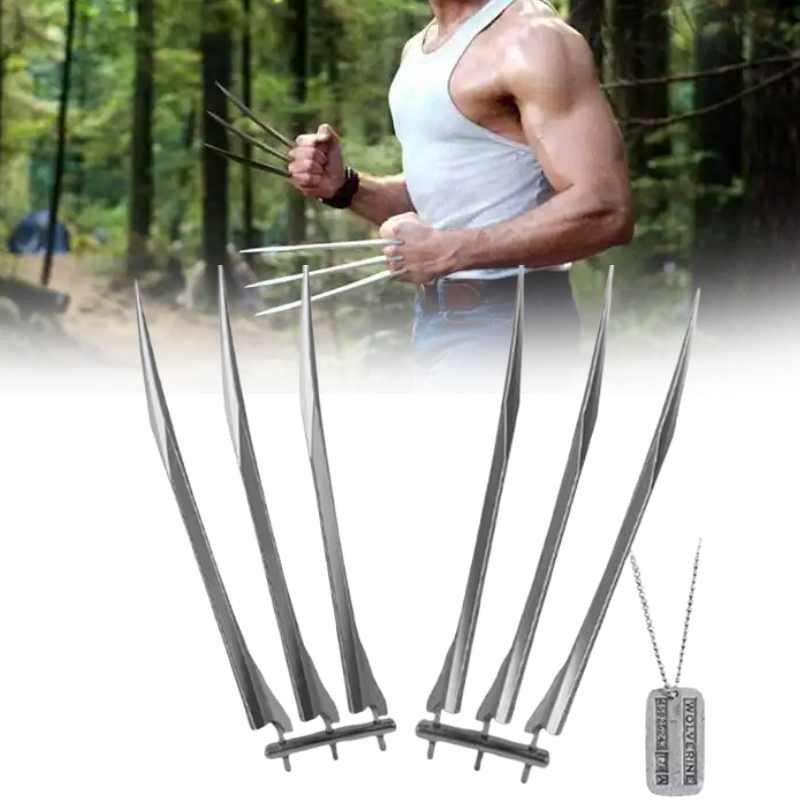 Игрушка Когти Росомахи с жетоном Логана, ожерелье, реквизит для косплея на Хэллоуин