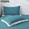2Pc 48x74cm Lace Pillowcase Sham European Princess Pillow Cover Protector Bedding Cotton Solid Ruffle Pillow