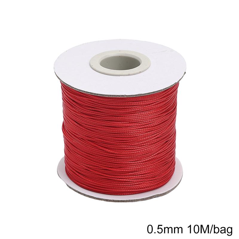 Многоцветный вощеный шнур для изготовления ожерелий и браслетов своими руками - 10 метров в пакете