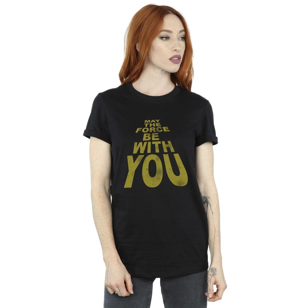 Star Wars Womens/Ladies May The Force Be With You Cotton Boyfriend T-Shirt