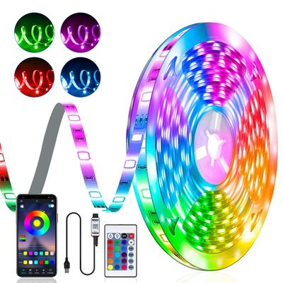 USB RGB светодиодная лента подсветки телевизора, 1M-30M 5V музыка синхронизация приложение изменение цвета, светодиодные фонари для комнаты дома вечеринка спальня украшение