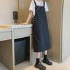 "Fall 2023 Vintage Denim Overall Dress - Mid-Length, Loose Fit, Plus Size, Slim Style for Women"