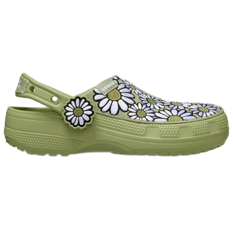 Crocs Классические легкие женские садовые клоги с ромашками Зеленые 213231-3DD