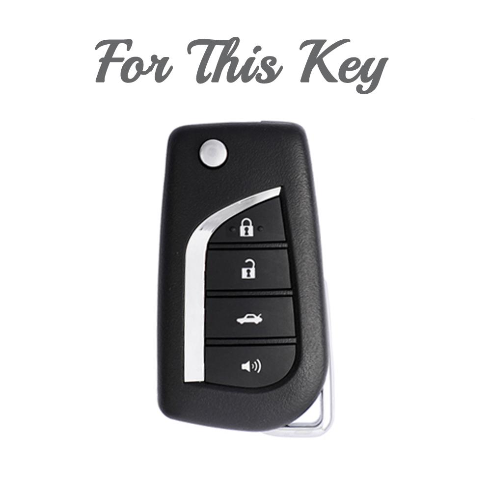 4 Button TPU Car Key Cover Case Shell Set Protector Fob for Toyota Aygo Yaris Highlander Camry RAV4 Key Holder