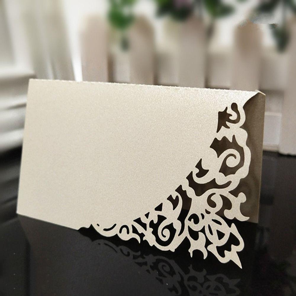 10pcs Laser Cut Seat Card Paper Seating Number Card Wedding Table Place Cards Banquet Tables