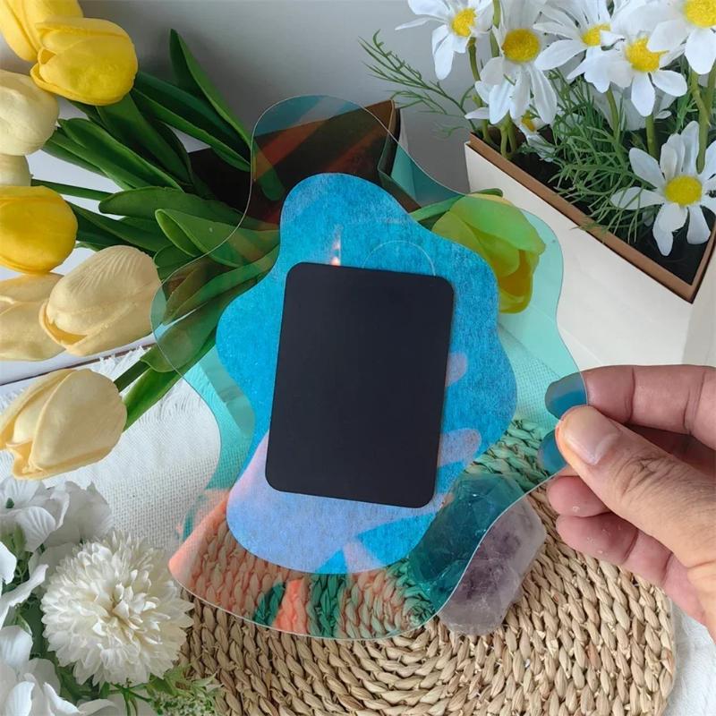 1PC Magnetic Geometric Pattern Mirror for Locker School Bathroom Fridge Cabinet Decorative Makeup Mirror Creative Home Essential