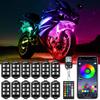 ICICAR 12 шт. Комплект светодиодной подсветки для мотоцикла Управление через приложение RGB Светодиодная подсветка для мотоцикла 16 миллионов