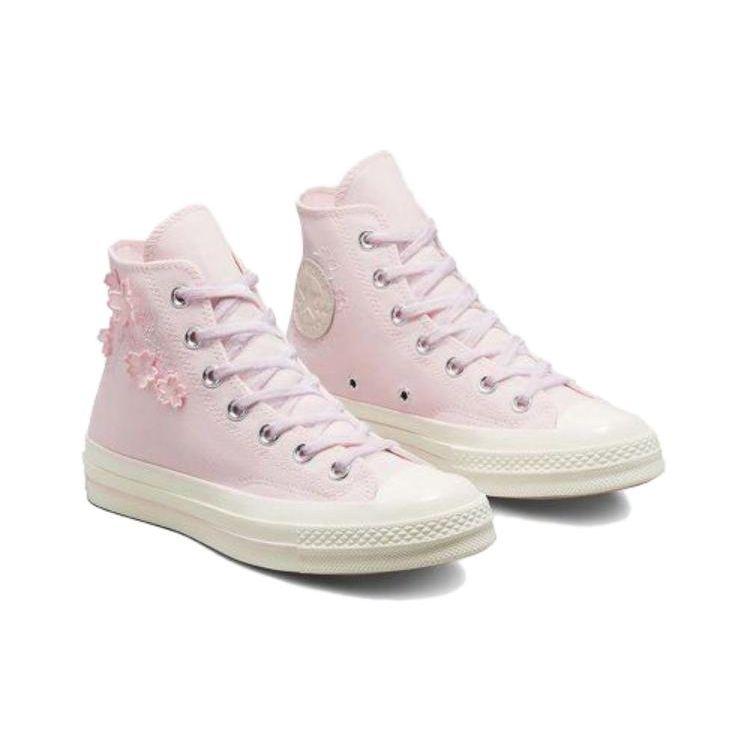 Converse Высокие парусиновые кроссовки 1970-х годов с вышивкой Cherry Blossom Кроссовки унисекс Розовые A06221C
