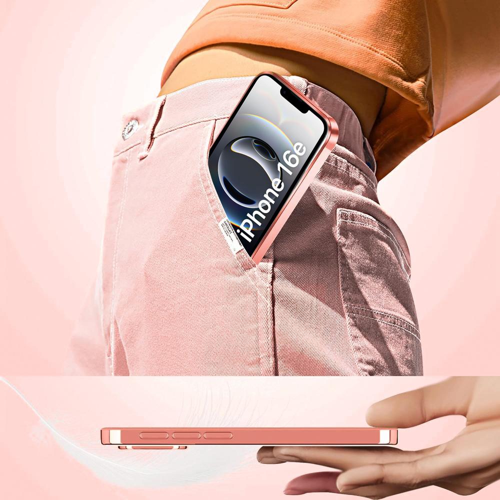 iPhone 17e / 16e Case, Electro MagSafe, Pink + Screen Protector