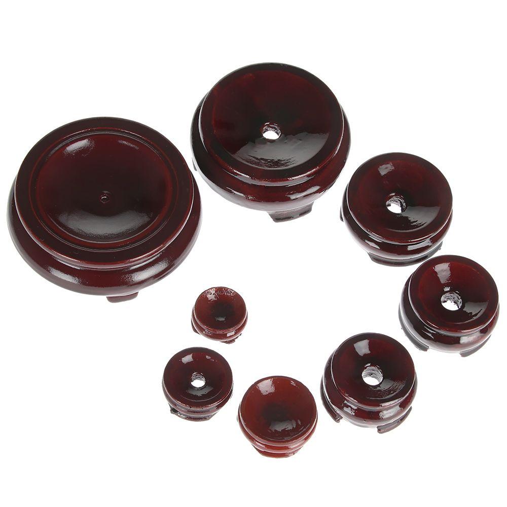 Desktop Ornament Fixed Seat Wood Holder Statue Pedestal Miniature Display Stand Crystal Ball Base