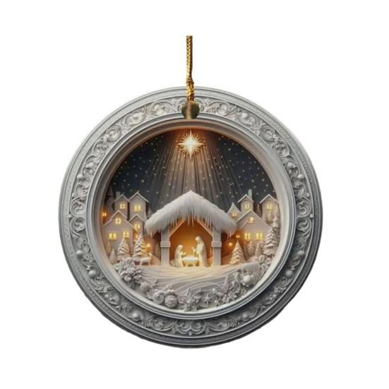 Акриловый кулон Рождественское украшение со шнурком Легко повесить Рождественский вертеп Подвеска