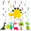 Dinosaur Cartoon Party Birthday Supplies Tableware Plates Cups Banner Tablecloth