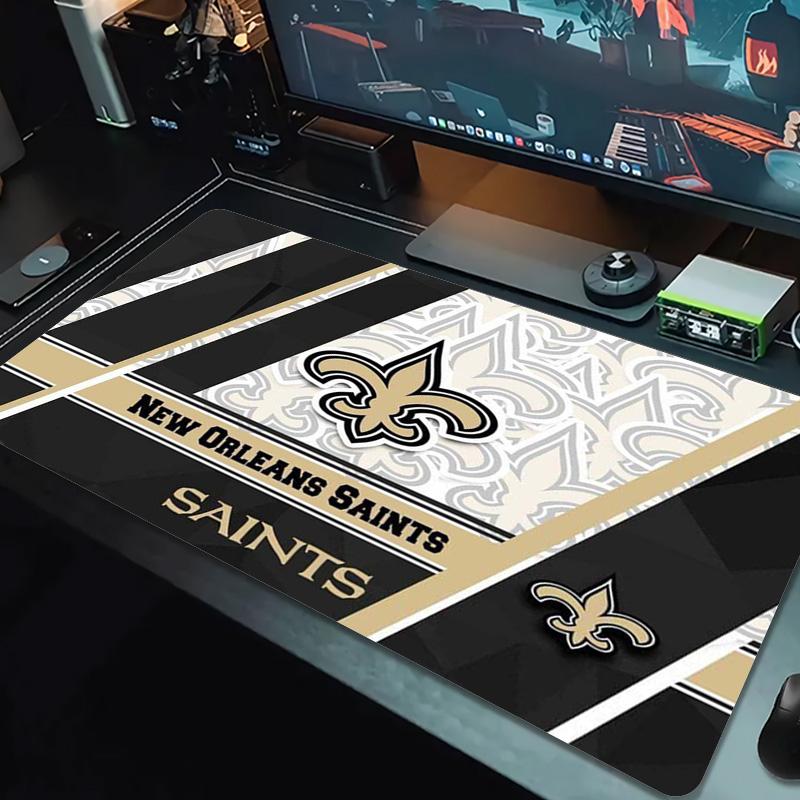 New Orleans Saints Logo Color Mouse Pad Large Gaming Table Cushion Non-slip Laptop Tablet Big Mousepad XXL Mat Mini PC Playmat With Lock edge