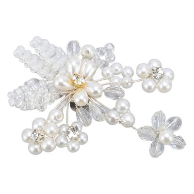 Жемчужная клипса для обуви женские свадебные каблуки съемные пряжки цветочные украшения подвески аксессуары белый