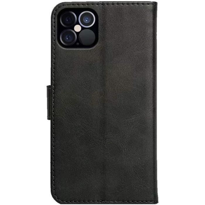 Чехол-книжка для iPhone 12 Pro Max (6,7 дюйма), Премиальная защита 360° Полная Отделение для карты - Черный