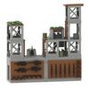 Boy Bricks Игрушки Военная база сцена сторожевые вышки Вторая мировая война Армейское оружие Оборудование стены башни Набор строительных блоков