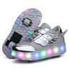 Luminous Roller Skate Shoes For Kids Boys Girls Glowing Wheels Shoes Children LED Wheels Sneakers With USB Charging