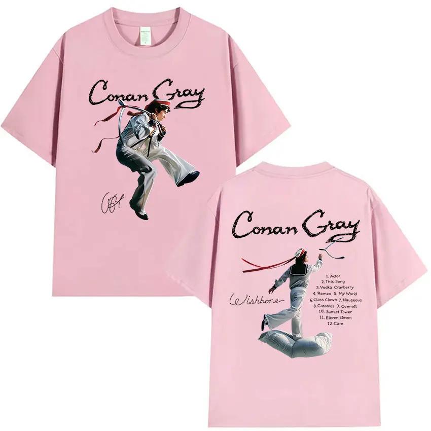 Мужская футболка Conan Gray Wishbone World Tour Винтажная Высококачественная Модная футболка Мужская Хлопковая футболка с коротким рукавом
