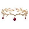 Leaves Shape Eyebrows Drop Headband Rhinestone Bride Tiara Elegant Forehead Ornaments  Cosplay