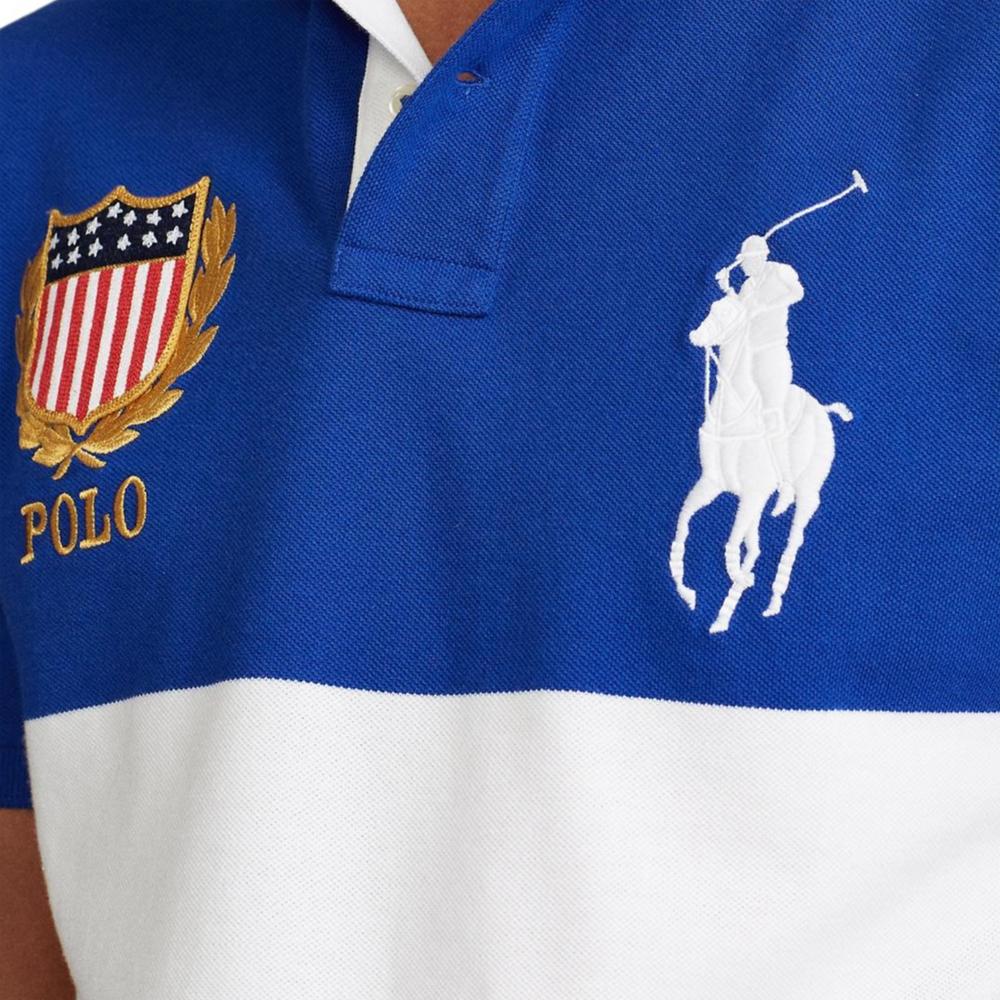 Polo Ralph Lauren Color Block Number Logo Big Pony Logo Polo Shirt Men Polo Shirts Blue 710800514-001