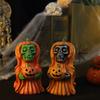 Halloween Pumpkin Ghost Statue Cartoon Skeleton Pumpkin Man Resin Figurine Sculpture Holiday Party Desktop Decoration Ornament