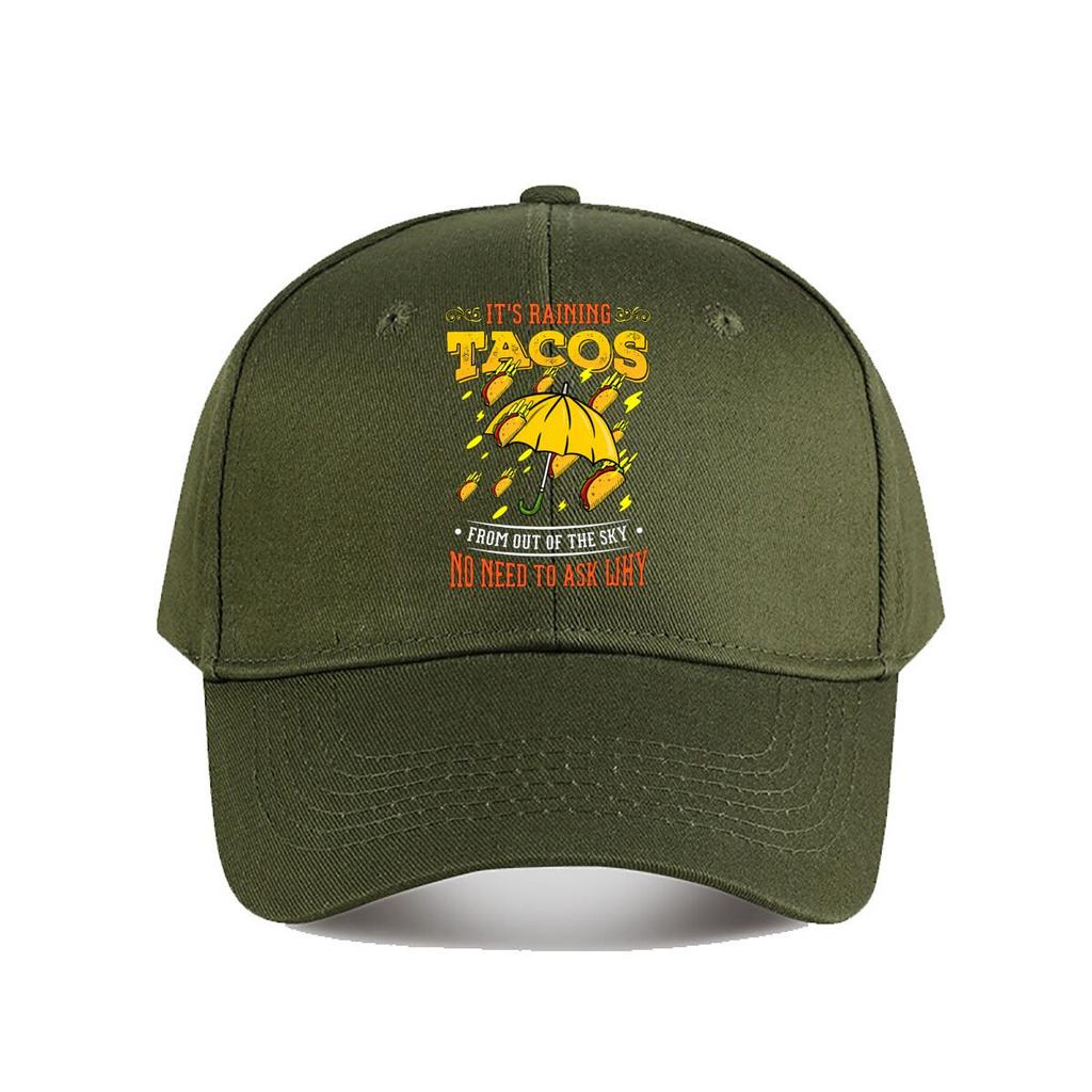 Fun Taco Rain Graphic Casual Baseball Cap Fashion Unisex Sunhat Womens Outdoor Sports