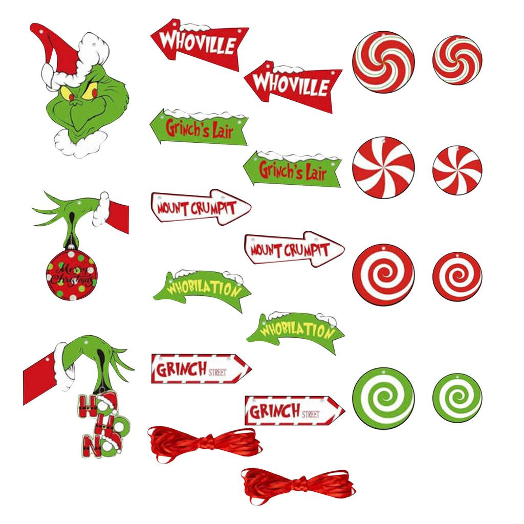 21 шт. Рождественские украшения Рождественские украшения Бумажная открытка Рождественский вор Силуэт Украшения Рождественская елка Товары для вечеринки Главная Дверь Стена