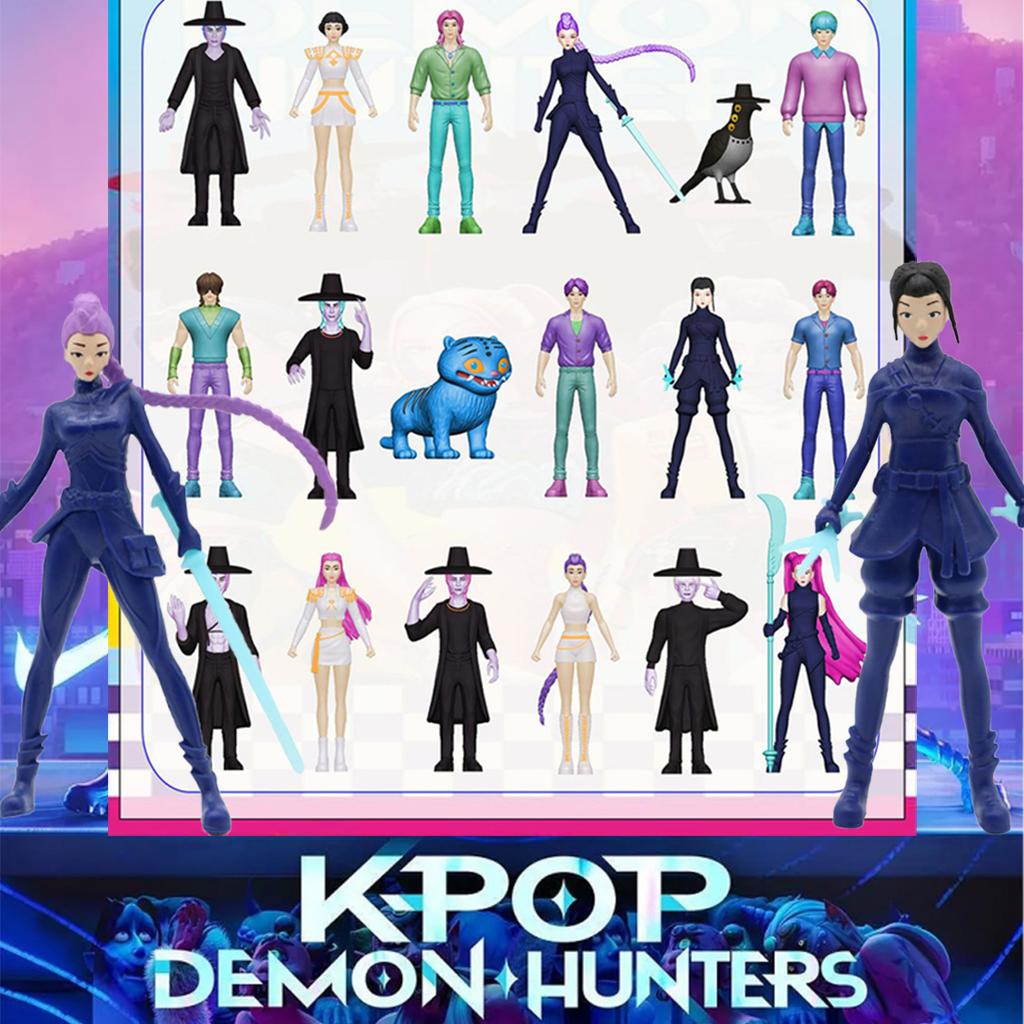 Kpop Demon Hunters Figure Cartoon Hunters Tiger Rumi/Mira/Zoey Action Figure PVC Desktop Decoration Model Doll Toy Kids Gift