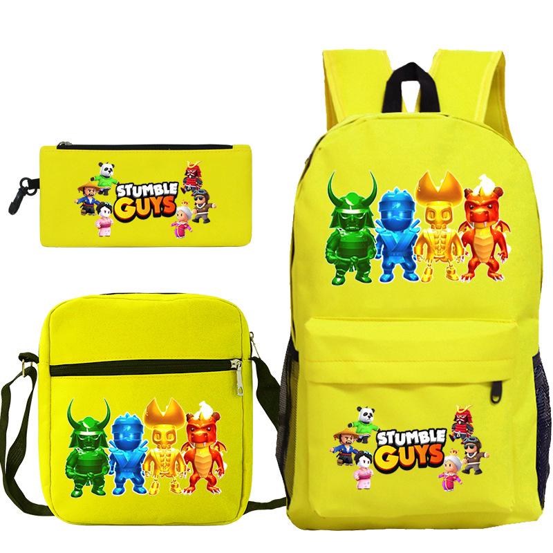 Game Merchandise Printed Children'S Schoolbag Set Teen Backpack Three-Piece Set