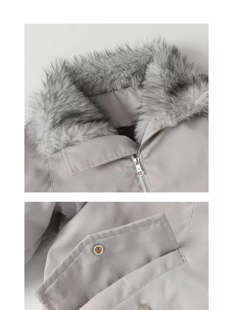 Стеганая хлопковая куртка American Wolf King с меховым воротником - Зимняя коллекция 2025