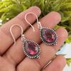 Rhodolite Gemstone Jewelry, Handmade Silver Earrings, 925 Solid Sterling Silver Earrings For Mother's Gift