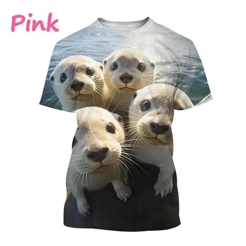 Летняя 3D-печать милых животных Eurasian River Otte футболка Lutra Lutra Графические футболки для мужчин Модные забавные футболки