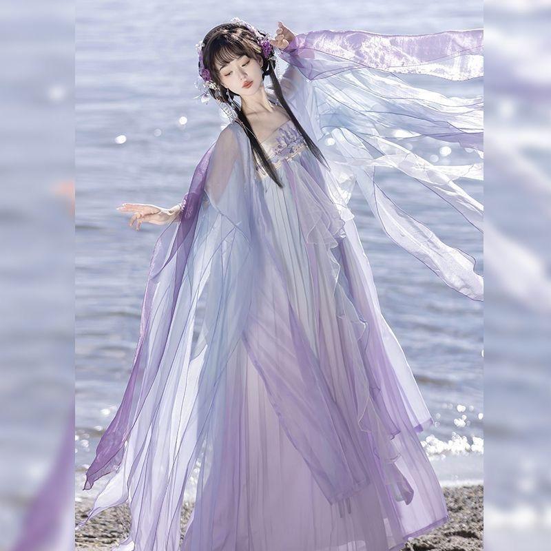 Китайский стиль династии Тан, юбка Ханьфу ХЭЗИ, вышитый костюм для женщин