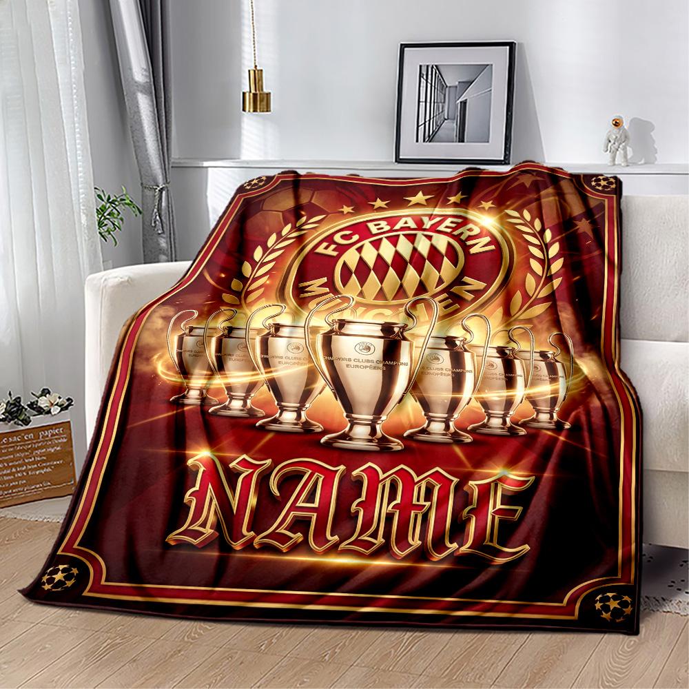 Bayern Munich Legacy Customize Text Blanket Cozy Customizable Blanket Comfortable Perfect for Seaside Sofa Livingroom Bed for All Occasions