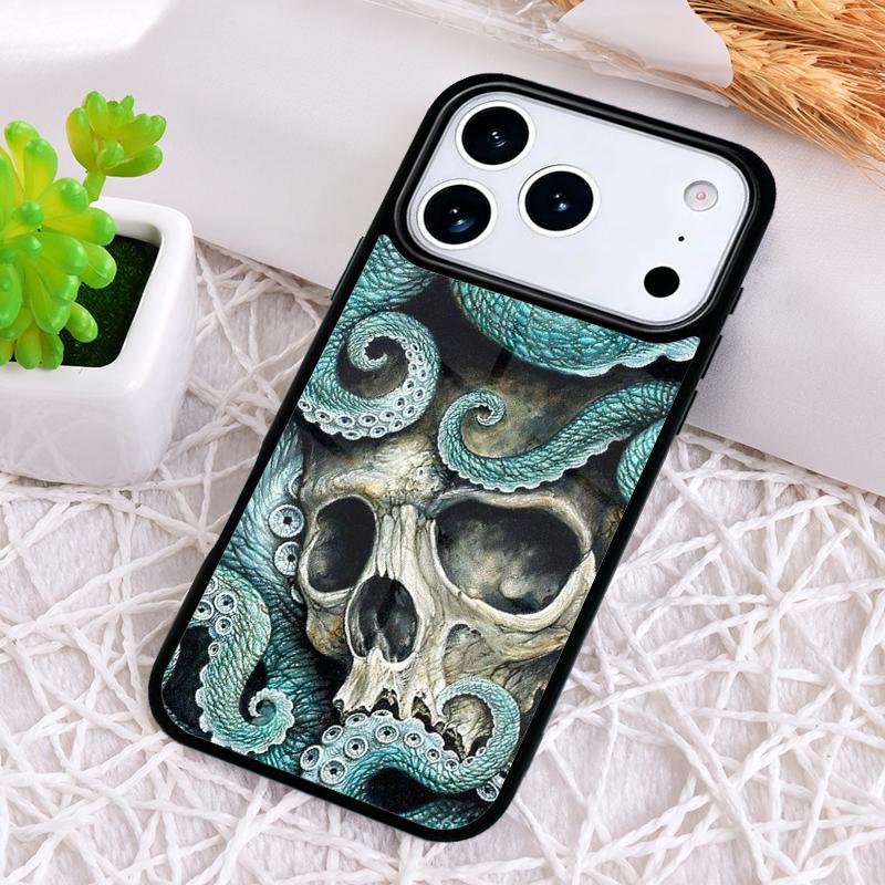 Чехол для телефона в готическом стиле с черепом для iPhone 17 Air 16 15 11 12 14 13 Pro Max Ударопрочный чехол